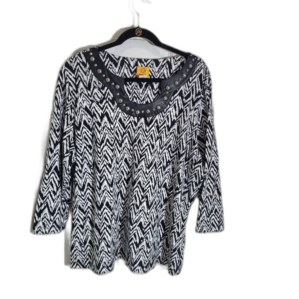 2/$30 Aztec Tunic with Embellished Neckline